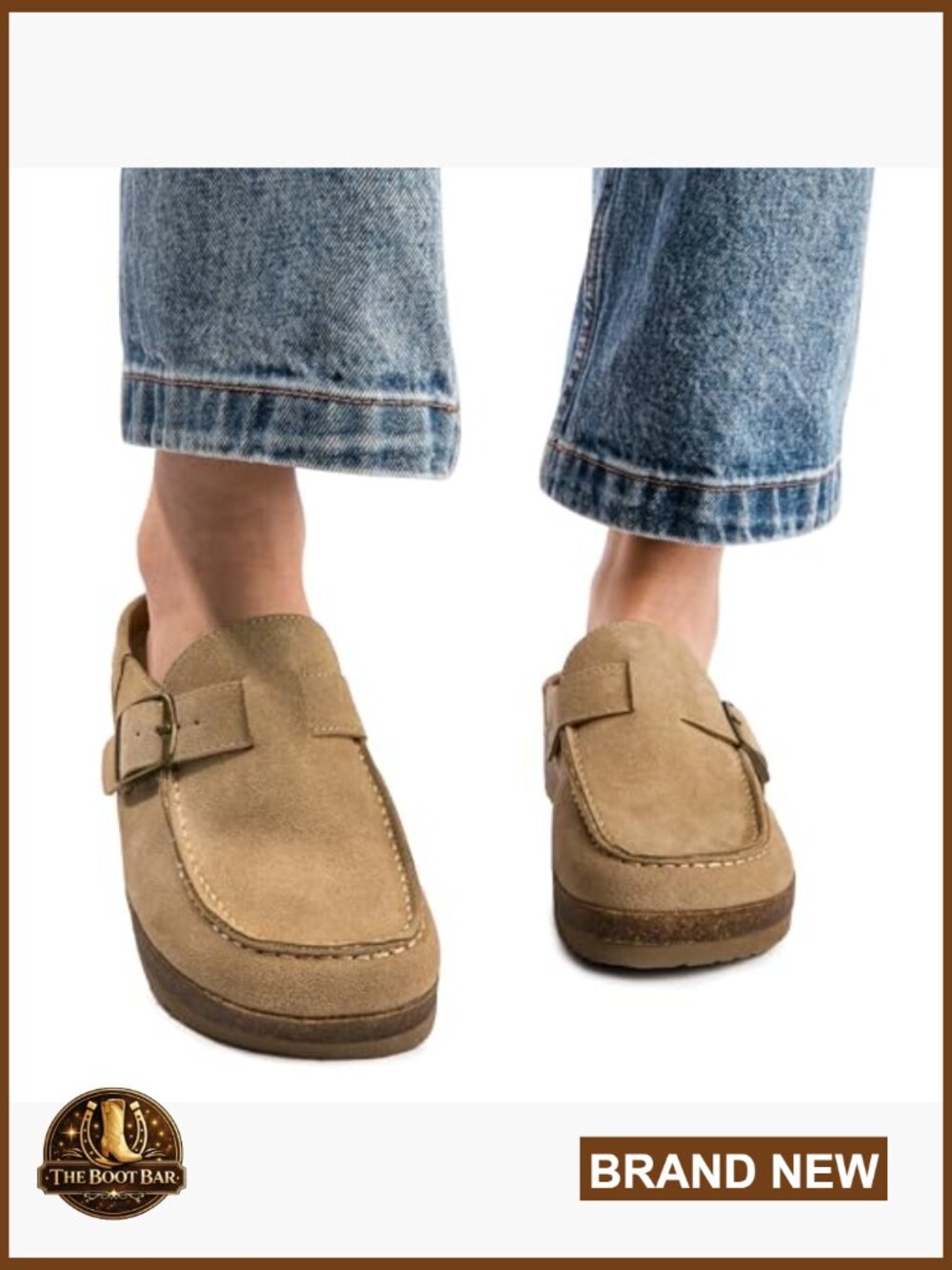 Eco Leather Buckle Clogs Non Slip Platform Mules Slip-On Slides - Picture 2 of 5